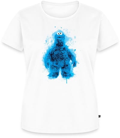 Sesamstraat Koekiemonster Paint Spetters Premium T Shirt Dames