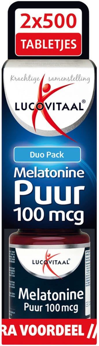 Lucovitaal Melatonine Puur 100 mcg Voedingssupplement - 2 x 500 Tabletten