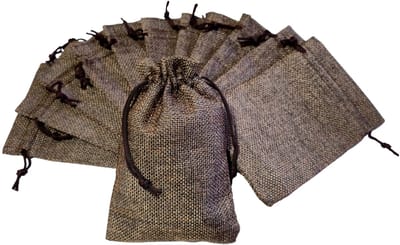 Prigta - Kleine jute zakjes koffie bruin - 24 stuks - 10x15 cm - cadeauzakjes herbruikbaar