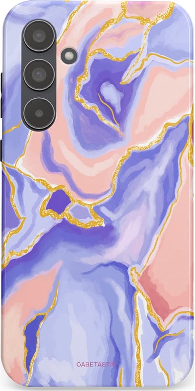 Casetastic hoesje geschikt voor Samsung Galaxy A55 - Dubbellaagse bescherming - Riviergloed - Fashion Case - Lavendel Lichtgrijs Zand Lichtroze