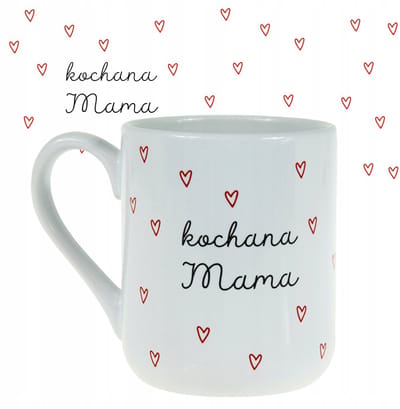 Lieve Mama Mok - Hartjes Design, 330ml, Wit Keramiek