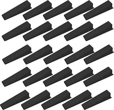 Omheiningspanelen wiggen - Geluidsstoppers en nivellering wiggen voor hekken en tegels (zwart, 20 stuks)