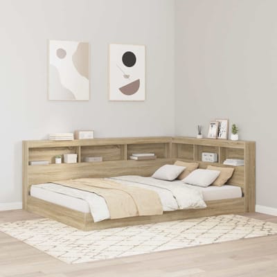 vidaXL - Opberghoofdbord - met - plank - Sonoma - Eik - 140 - cm - Bewerkt - hout