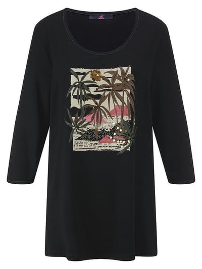 Shirt ronde hals Van Emilia Lay zwart