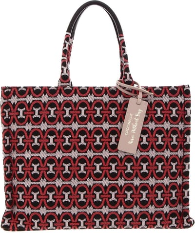 COCCINELLE Handtas Schoudertas Never Without Bag Jacquar Handbag Mul. Cranbe / Cola Veelkleurig