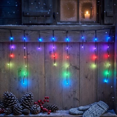 Anna's Collection Ijspegel verlichting - 132 led lampjes - kleurveranderend -500 x 60 cm - afstandsbediening - kerstverlichting - lichtsnoer