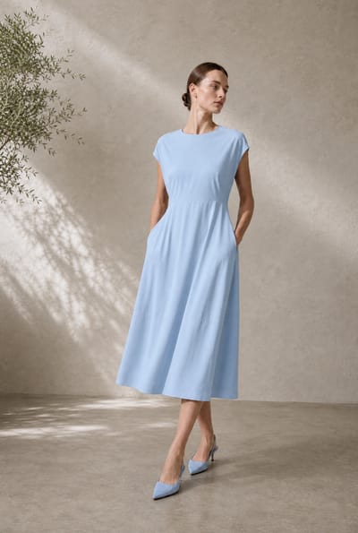 Melva dress technical jersey | Light Blue - Light Blue / S