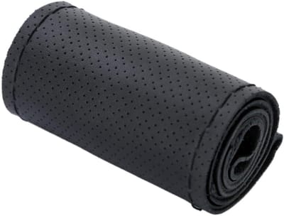 Famanu – Stuurhoes, handgenaaid, antislip en universeel, geschikt voor stuurwielen van 36-40 cm, zwart