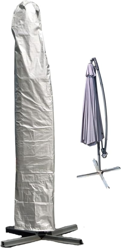 Famanu - Parasol beschermhoes, Zonnescherm afdekking banaan vrijdragend waterdicht, voor zweefparasol, weerbestendig, uv-bestendig, winddicht