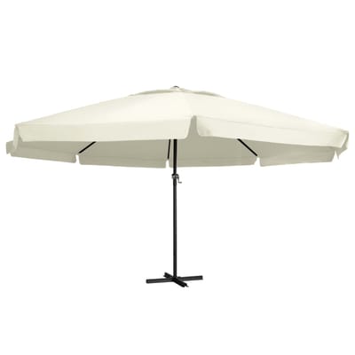 vidaXL - Parasol - met - aluminium - paal - 600 - cm - zandwit