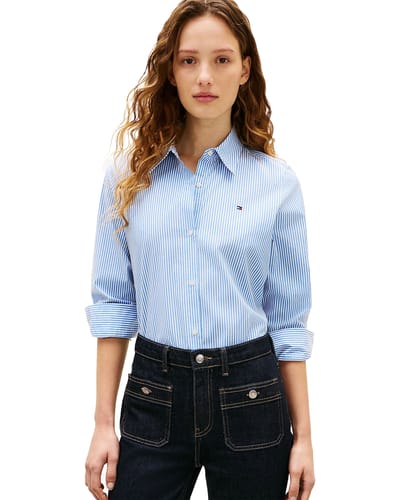 regular fit overhemdblouse van katoenmix