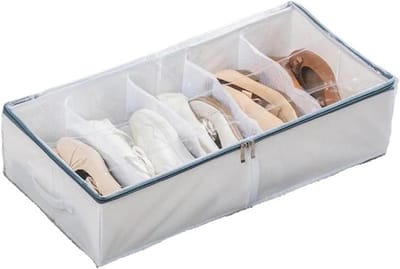 Opbergdoos Schoenen - Onderbed Opslag - Ruimte Besparen - Opvouwbaar Ontwerp - 60 x 30 x 15 cm - Grijs