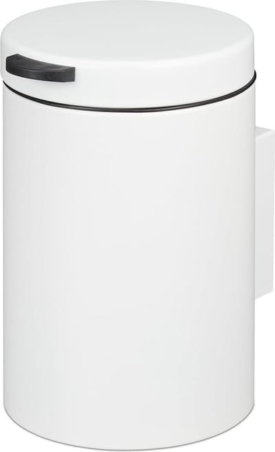 Prullenbak hangend 5 liter klein softclose met emmer - badkamer afvalemmer wc & toilet rond wit