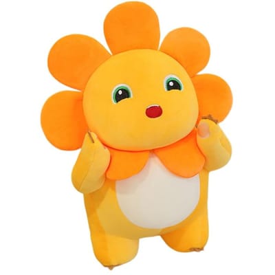 Jouet Peluche Kawaii Tournesol Nylon Dinosaure Souriant Cartoon Mignon Rigolo Peluche Anime Oreiller Canapé Décoration Chambre Cadeau d'Anniversaire Pour Enfants 45cm