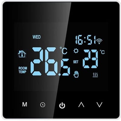 Digitale Thermostaat - Slimme Regelaar - Verwarming Instellen - Programmeerbaar Weken - LCD Touch Display - Wit