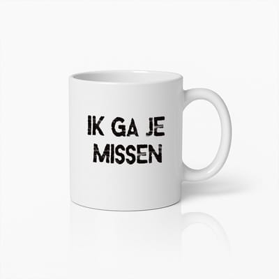 "Ik Ga Je Missen" Emotionele Quote Koffiemok – 330ml Keramische Beker, Attent Cadeau voor Afscheid en Herinneringen