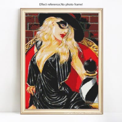 Peinture de diamant de filles de broderie de diamant avec des pierres rondes images de mosaïque de diamant de dame 20X30 beige