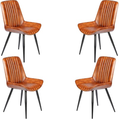 Leren eetkamerstoelen bruin – comfortabele stoelen voor eetkamer, kantoor & wachtruimte