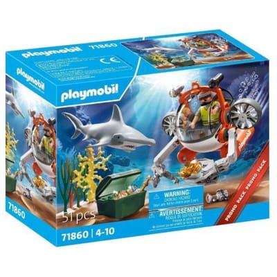 PLAYMOBIL | Promo Pack | Schatzoeken met duikboot | Speelgoed vanaf 4 jaar | Cadeau voor kinderen | Stimuleert creativiteit & dorst naar avontuur | Onderwateravontuur met figuren & accessoires | 71860