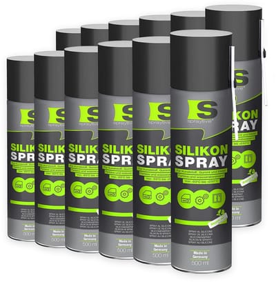 Spraytive 12x 500ml siliconenspray smeermiddel glijspray voor rubber kunststof en metaal waterafstotend beschermt en vermindert piepen