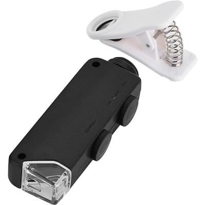 60X-100X Optische Zoom LED Microscoop Lens met Clip voor Mobiele Telefoons white