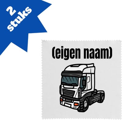 Akyol - vrachtwagen kop stuk met eigen naam brillendoekjes - Vrachtwagen chauffeur - vrachtauto chauffeurs - iemand die houdt van vrachtwagens - verjaardag - cadeau - kado - geschenk - 17,8 bij 17,8 cm - 2 stuks
