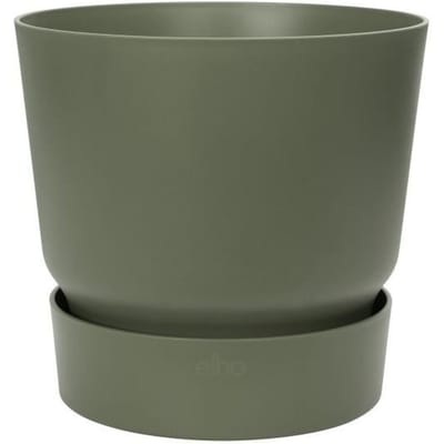 ELHO Pot de fleurs rond Greenville 25 - Extérieur - Ø 24,48 x H 23,31 cm - Vert feuille