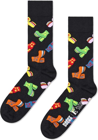 Happy Socks Elton John Disco Shoes Sock - unisex sokken - zwart - Unisex - Maat: 41 - 46