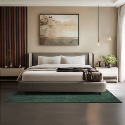 tectake® Kortpolig Vloerkleed - 140 x 200 cm - Groen - 1630 g/m² Poolgewicht - Tapijt voor Woonkamer, Slaapkamer, Eetkamer - Onderhoudsvriendelijk en Wasbaar - Antislip Ondertapijt - Allergievriendelijk - Diverse maten en kleuren