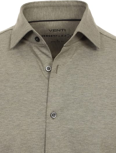 Venti Groen Jerseyflex Overhemd Modern Fit 123963800-300 - XL
