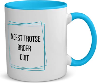Akyol - meest trotse broer ooit koffiemok - theemok - blauw - Broer - trotse broer - verjaardagscadeau - verjaardag - cadeau - cadeautje voor broer - broer artikelen - kado - geschenk - gift - 350 ML inhoud