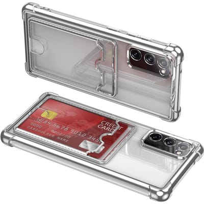Kaarthouder Schokbestendig Telefoonhoesje Voor Samsung Galaxy S25 Edge S24 S23 S22 Plus Ultra S21 FE S20 Transparante Plating Armor Cover For S24FE