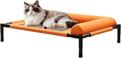 Huisdieren Campingbed - Verhoogd Nest - Buiten Rusten - Ademend Mesh - 61x16.5x16.5 cm - Oranje