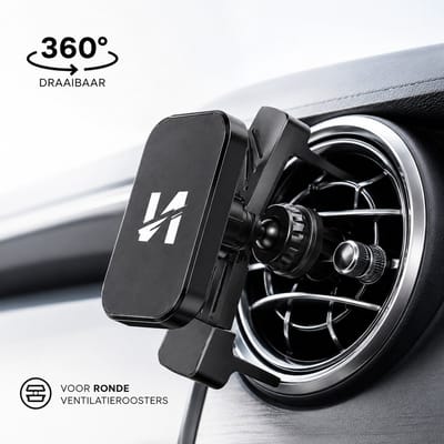 Nezr® Telefoonhouders auto - Geschikt voor Mercedes, Audi, Mini Cooper en meer - Gsm houder auto - Magnetisch - Telefoonhouder voor ronde ventilatierooster - Mercedes accessoires - Universeel - 360 graden rotatie