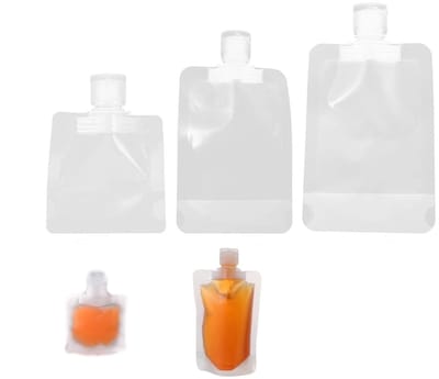 3 stuks lotion dispenser zakjes - knijpflessen - plastic flessen - draagbaar - reizen & zaken - geschikt voor shampoo, lotion en gezichtsreiniger - (30, 50, 100 ml) - wit