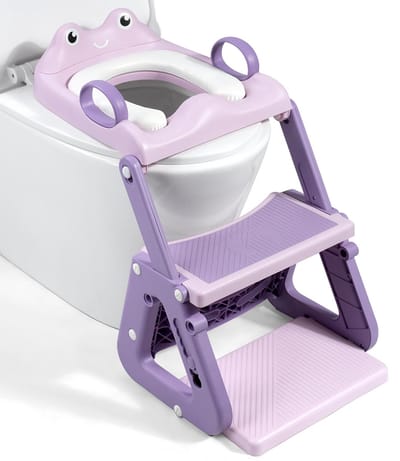 Unyqoos® Kindvriendelijke toiletbril met trap en antislip voor veilig gebruik