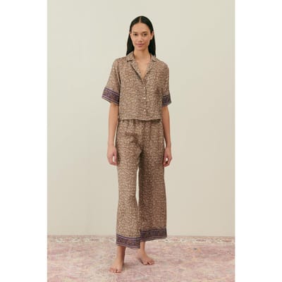 Louise Misha Pajamas Top Loulou Khaki Freesia Dreams Taglia: XS | Pigiameria Outlet | Donna | Marrone