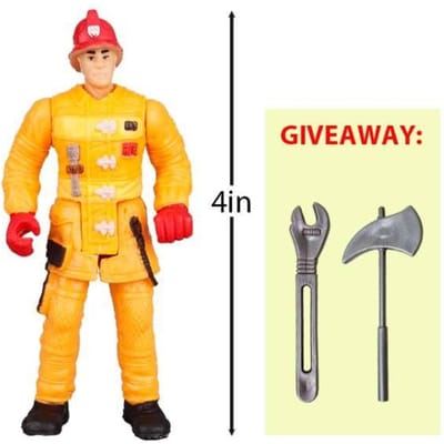 4 inch Brandweerlieden Brandweerman Actiefiguren Werker Mannen Soldaat Speelset Model Speelgoed Figuur Gereedschap voor Kinderen Jongen Kind Kerstmis Hoge Kwaliteit Cadeau