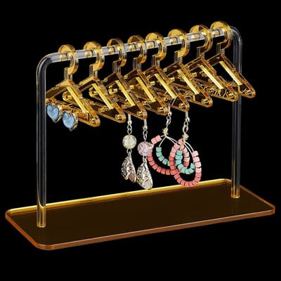 Dailygoody - Earring Holder - Oorbelhouder - Uniek ontwerp - Goud - Sieraden organizer - Geschikt voor vrouwen - 6 x 15 x 11cm