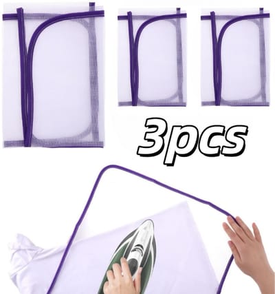 3 stuks beschermende strijkmat van gaas - Warmte-isolerend en bestand tegen hoge temperaturen - Hulpmat voor naaien en strijken - Beschermende mat voor textiel - 40*60 cm - Voor naaien en strijken thuis - Paars，blauw（Willekeurige kleur）