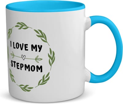 Akyol - i love my stepmom koffiemok - theemok - blauw - Mama - liefste stiefmoeder - moeder cadeautjes - moederdag - verjaardag - geschenk - kado - 350 ML inhoud
