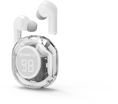 Gembird Transparante TWS In-Ear Koptelefoon – Draadloos Bluetooth Hoofdtelefoon – Wit – Oplaadcase Inclusief – Compact en Lichtgewicht