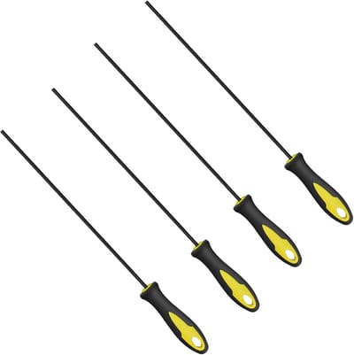 4x Kettingzaag Vijlen Set met Handgreep - 4.0 mm Slijpvijl voor Kettingzagen