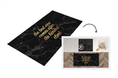 Keukenloper - Loper keuken - Quotes - Spreuken - Goud - Marmer - 120x60 cm - Keukenloper vinyl