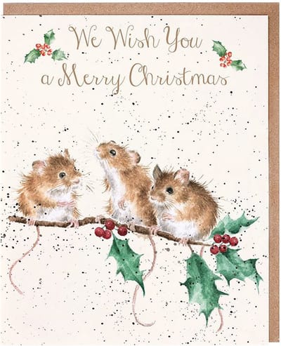 Wrendale Kerstkaarten Notepack - 8 stuks - 'Christmas Mice' Mouse Card Pack - Wrendale Designs Christmas Cards - Kerstkaart