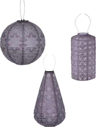 Lumiz Tuinverlichting op zonne energie - Solar tuinverlichting - Lumiz Solar Lampion - Paarse Set - 3 stuks