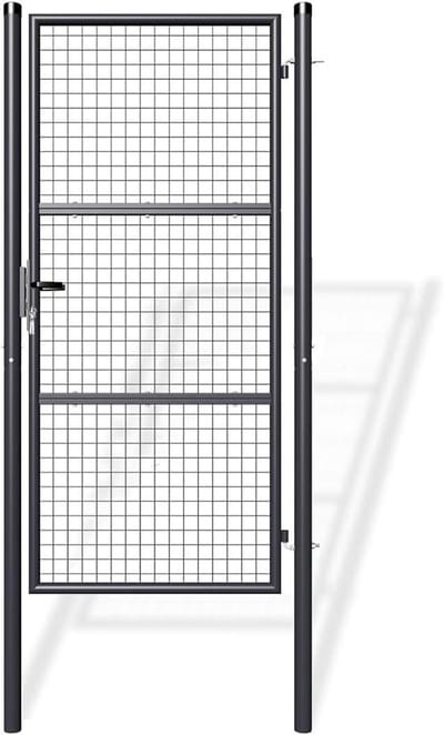 Metalen tuindeur - Gaaspoort tuin - Tuin beveiligen - Gegalvaniseerd staal - 106x200 cm - Antracietgrijs