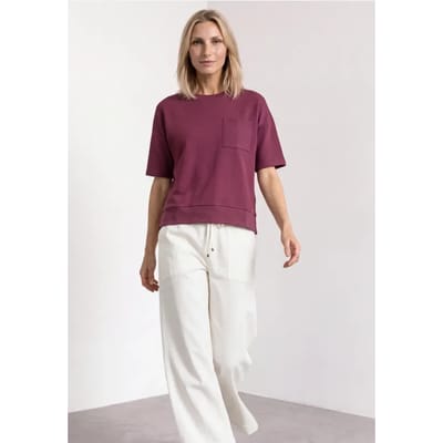 Shirt met ronde hals en structuur