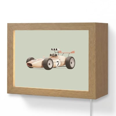 Wandlamp 20x15 cm - Oplaadbaar - Beige - Raceauto - Groen - Wandlampen binnen woonkamer - Slaapkamer lamp met kabel - Decoratieve nachtlamp - Vloerlamp snoer