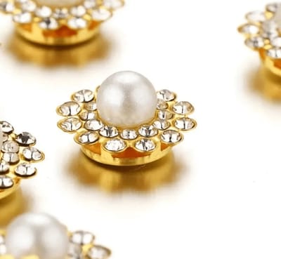 BamBella® Goud kleurig - 50stuks - 14mm Naai strass Steentjes parel klein - 50 stuks - glitters kleding versieren